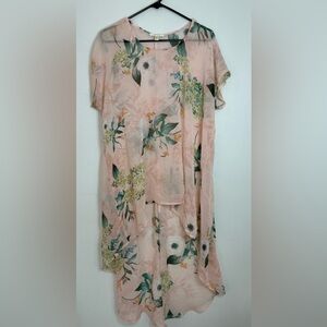 Meraki Pink Floral Sheer Top
